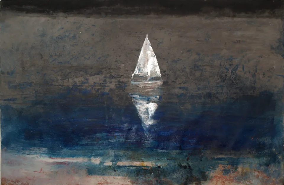 Francesco Santosuosso, Vela, 2013, acrilico su carta, 70×100 cm