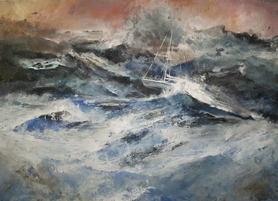 Francesco Santosuosso, Vela, 2016, acrilico su carta intelata, 46×62 cm