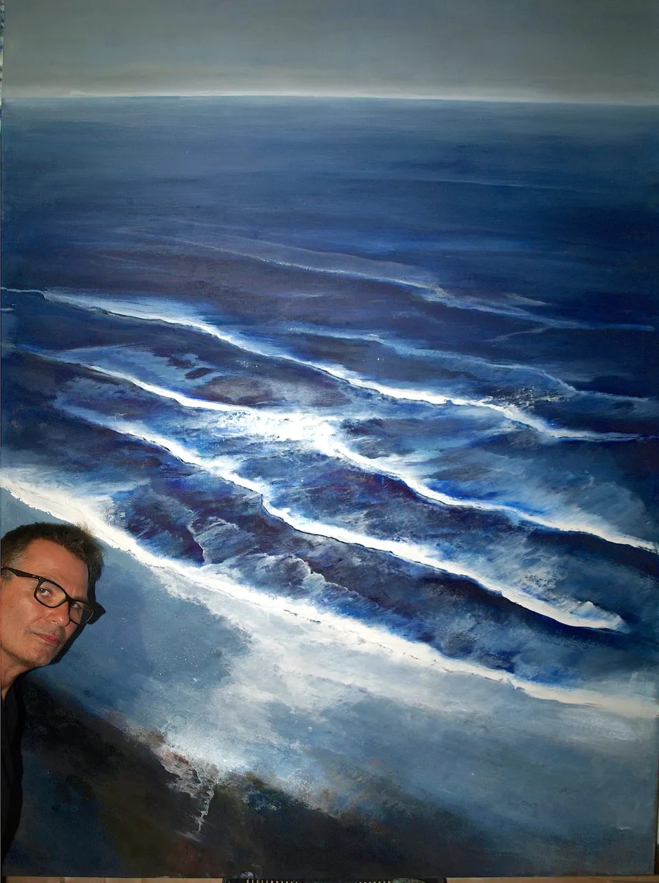 Francesco Santosuosso, Waterline, 2018, olio su tela, 100×70 cm